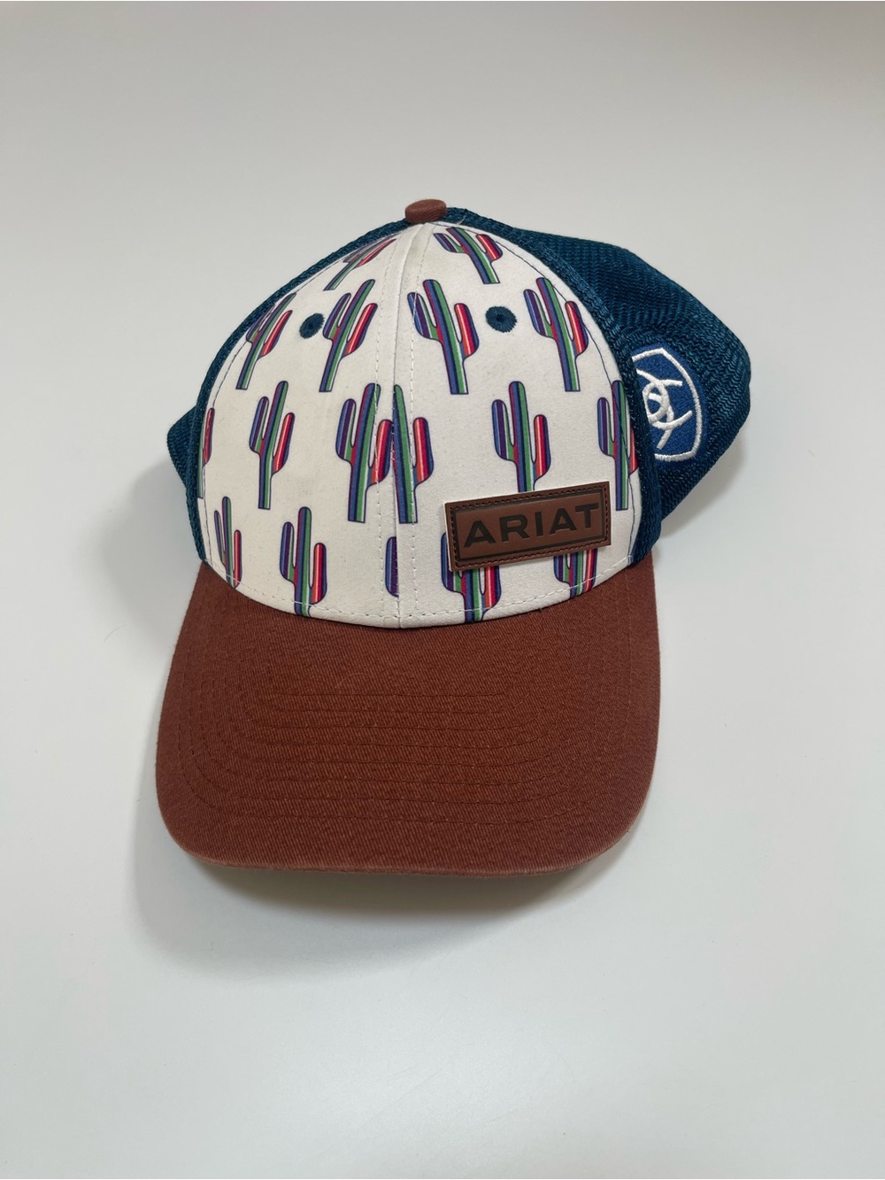 Ariat Cactus Print Mesh Trucker Hat – One Size Fits Most 🌵